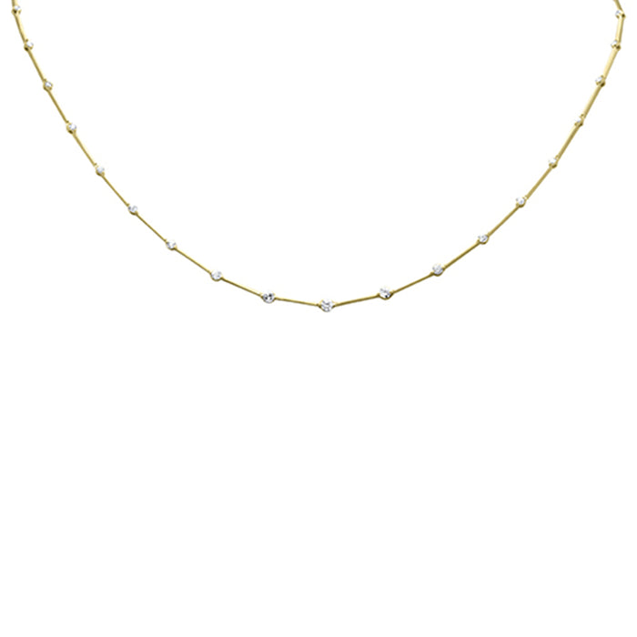 SPECIAL! 1.14ct G SI 14K Yellow Gold Diamond Bar Pendant Necklace 18" + 2" EXT