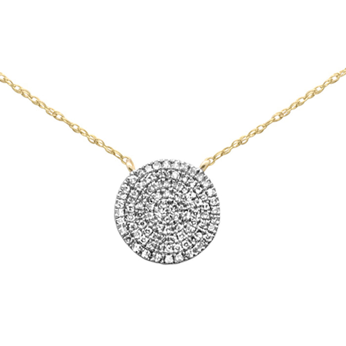 DIAMOND CLOSEOUT! .22ct G SI 14K Yellow Gold Diamond Round Shape Pendant Necklace 18" Long