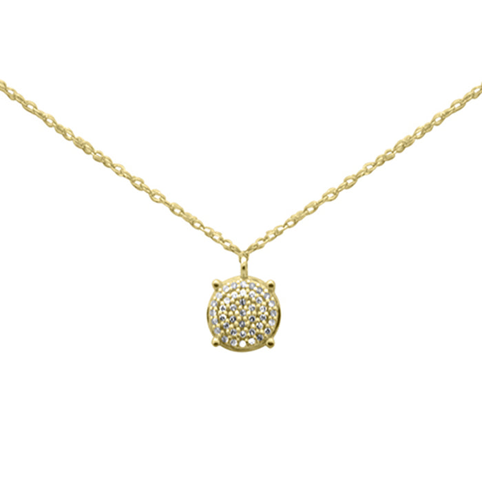 DIAMOND CLOSEOUT! .06ct G SI 14K Yellow Gold Diamond Round Pendant Necklace 18"Long