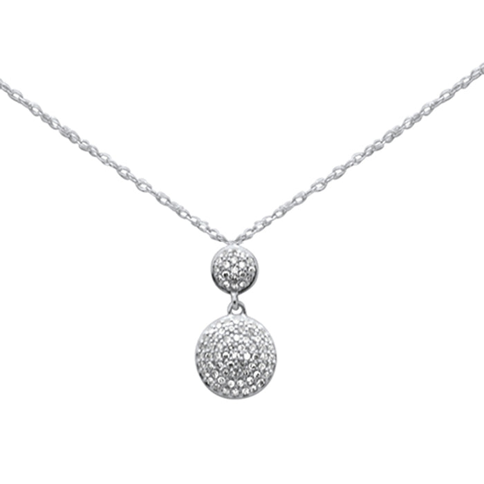 DIAMOND CLOSEOUT! .13ct G SI 14K White Gold Diamond Round Drop Necklace 18"Long