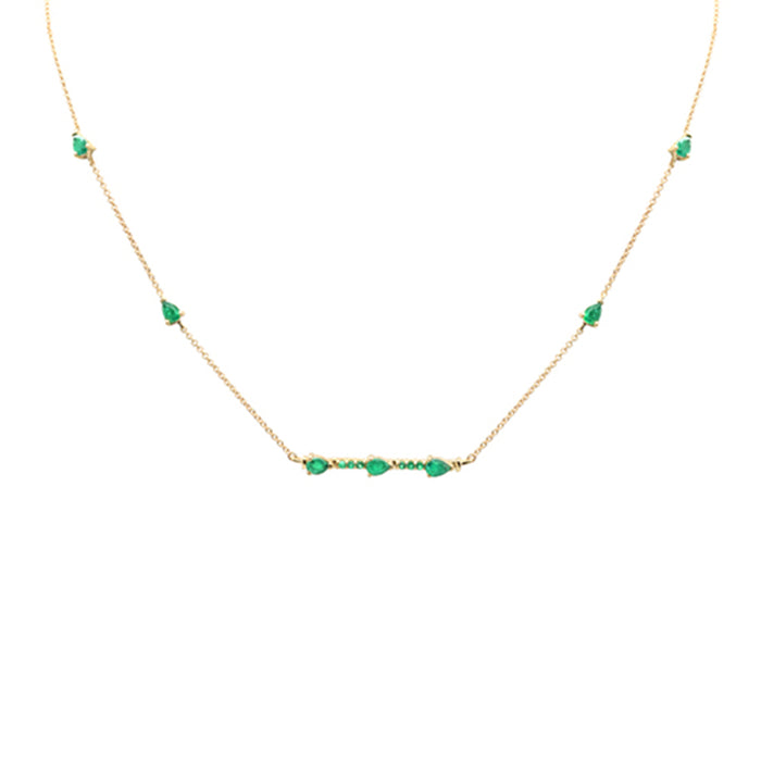 DIAMOND CLOSEOUT! 1.02ct G SI 14K Yellow Gold Emerald Pendant Necklace 16+2" Ext