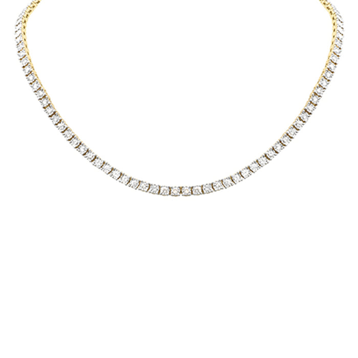 DIAMOND CLOSEOUT! 3.45ct G SI 14K Yellow Gold Diamond Miracle Tennis Necklace 14 + 3" Ext