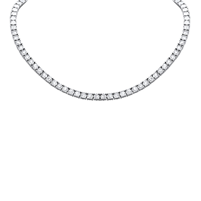 DIAMOND CLOSEOUT! 5.47ct G SI 14K White Gold Miracle Setting Round Diamond Tennis Necklace 14" + 2" Ext