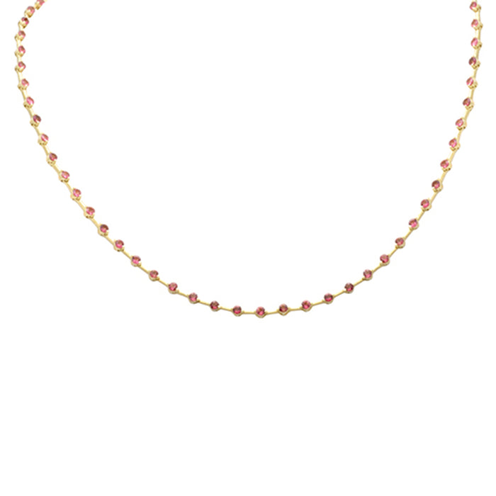 SPECIAL! 2.93ct G SI 14K Yellow Gold Pink Tourmaline Gemstone Necklace 16" Long