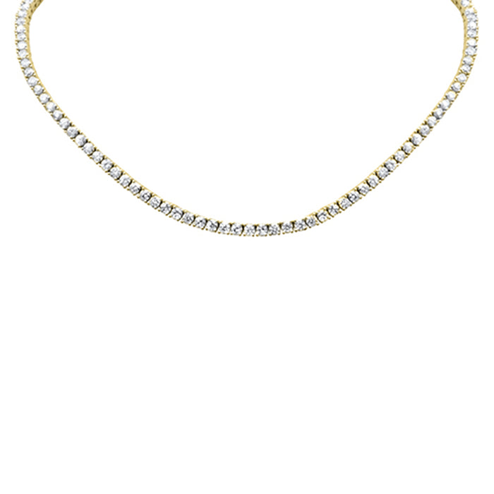 SPECIAL! 9.24ct G SI 14K Yellow Gold Diamond Round Tennis Necklace 12" + 4" Ext