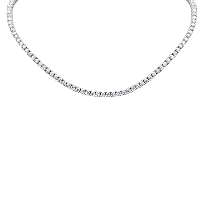 DIAMOND CLOSEOUT! 9.36ct G SI 14K White Gold Round Diamond Tennis Necklace 12" + 4" Ext