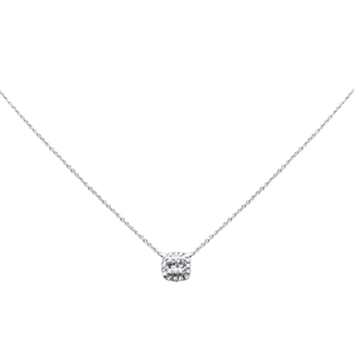 DIAMOND CLOSEOUT! .13ct G SI 14K White Gold Round Diamond Pendant Necklace 16" + 2" Ext
