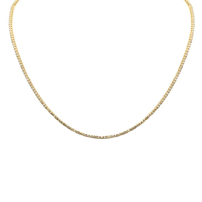 SPECIAL! 1.75ct G SI 14K Yellow Gold Round Diamond Tennis Necklace 12+4" Ext