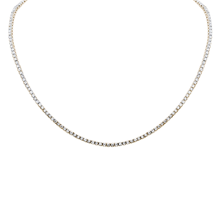 SPECIAL! 4.01ct G SI 14K Yellow Gold Diamond Tennis Necklace 12+4" Ext