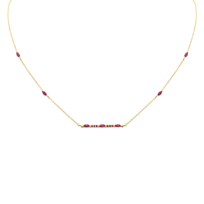 DIAMOND CLOSEOUT! .76ct G SI 14K Yellow Gold Ruby Gemstone Pendant Necklace 14+2" Ext
