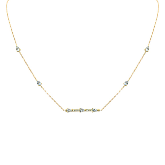 SPECIAL!.84ct G SI 14K Yellow Gold Aquamarine Gemstone Pendant Necklace 14+2" Ext