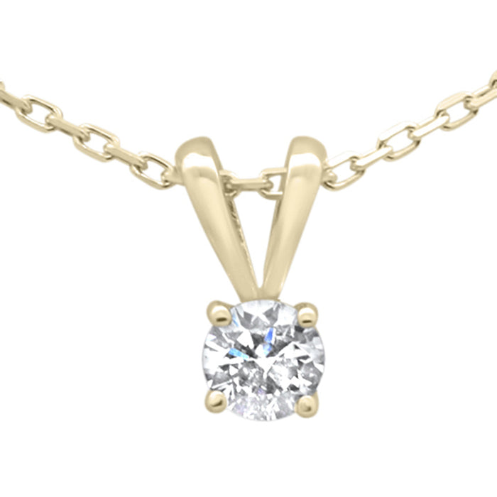 SPECIAL! .20ct G SI 14K Yellow Gold Diamond Solitaire Pendant Necklace 18" Chain
