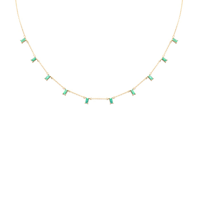 SPECIAL! 1.10ct G SI 14K Yellow Gold Green Emerald Gemstone Pendant Necklace 16 + 2" Ext