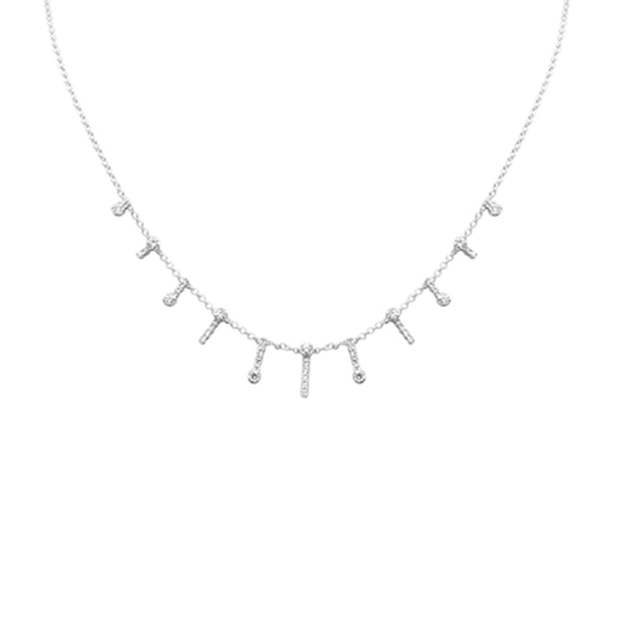 DIAMOND CLOSEOUT! 1.00ct G SI 14K White Gold Diamond Dangling Necklace 16 + 2" Ext