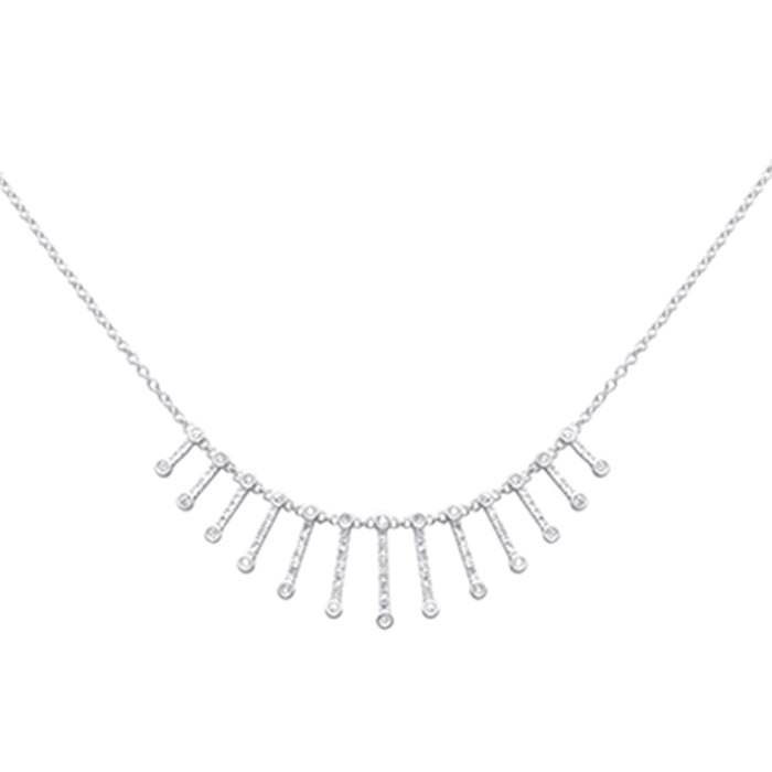 DIAMOND CLOSEOUT! .75ct G SI 14K White Gold Diamond Dangling Necklace 16 + 2" Ext
