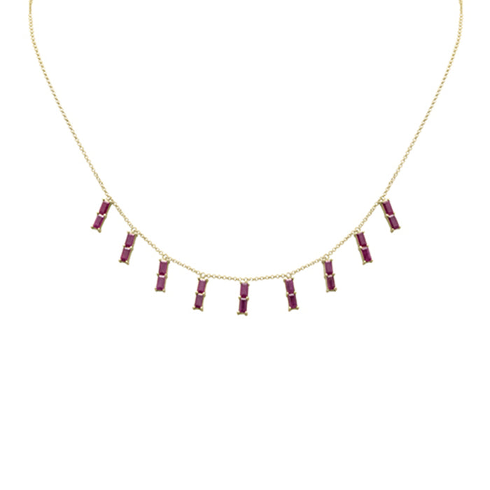 SPECIAL! 3.24ct G SI 14K Yellow Gold Ruby Gemstone Necklace 16 + 2" Ext