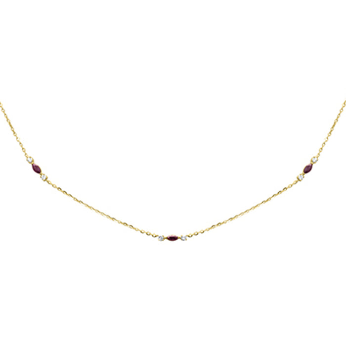 DIAMOND CLOSEOUT! .34ct G SI 14K Yellow Gold Diamond & Ruby Pendant Necklace 16 + 2" Ext