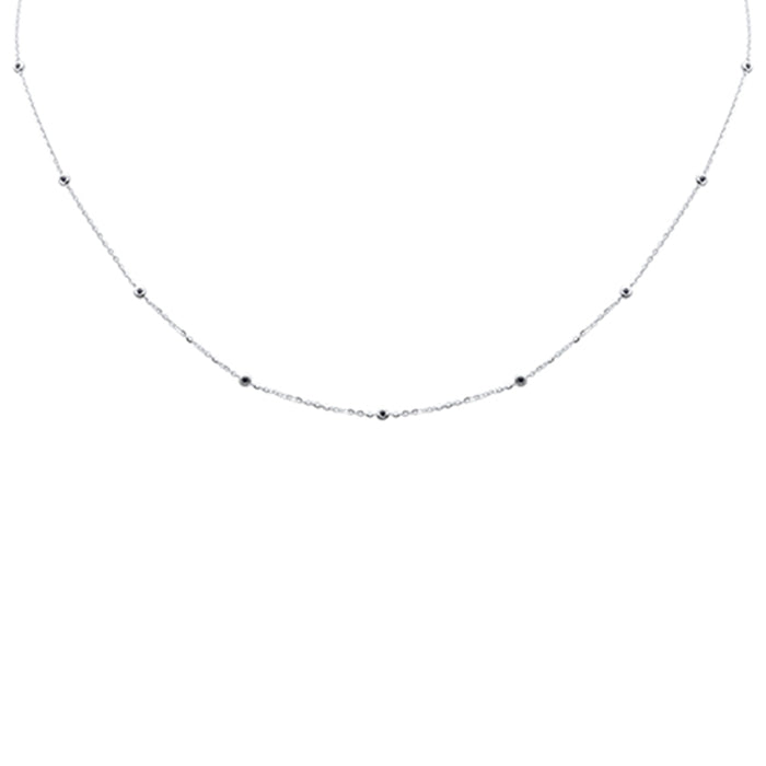 DIAMOND CLOSEOUT! .13ct G SI 14K White Gold Blue Sapphire Pendant Necklace 16+2" Long