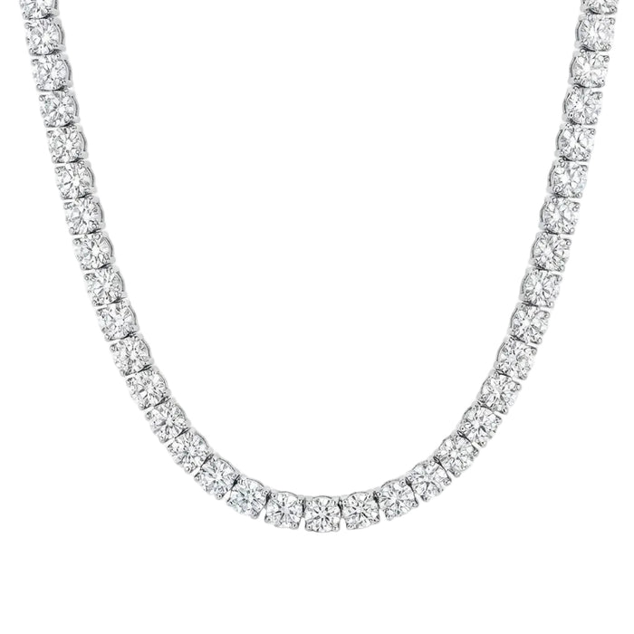 SPECIAL! 27.19ct G SI 14K White Gold Round Diamond Tennis Necklace 16"