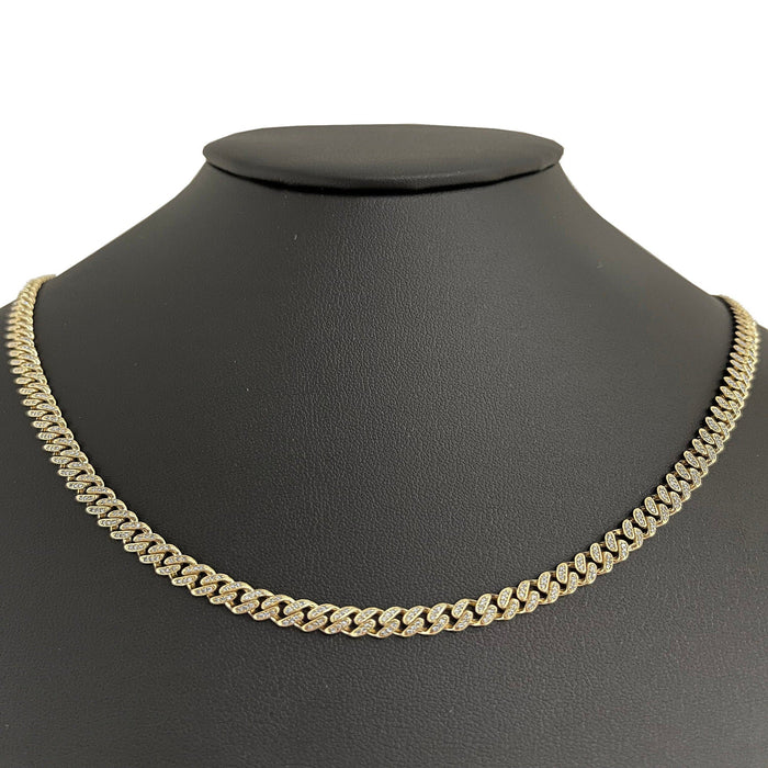 SPECIAL!5mm 1.77ct G SI 14k Yellow Gold Diamond Round Cuban Necklace 22"