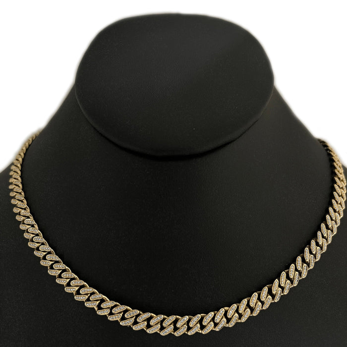 SPECIAL!6MM 1.99ct G SI 14k Yellow Gold Diamond Round Cuban Necklace 22"
