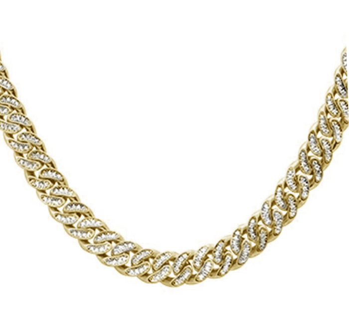 SPECIAL! 5mm 1.50ct G SI 14k Yellow Gold Diamond Round Cuban Necklace 18"