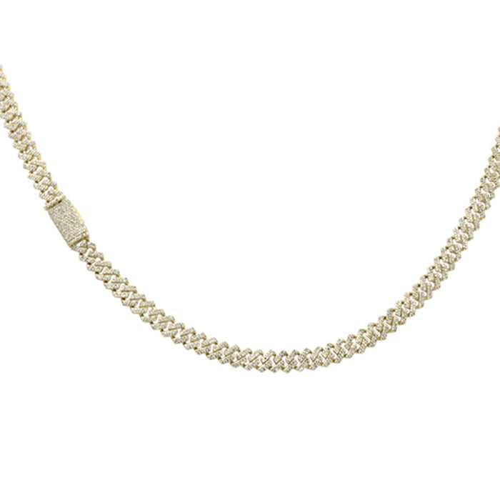 SPECIAL! 6mm 5.02ct G SI 14K Yellow Gold Diamond Square Cuban Necklace 22" Long