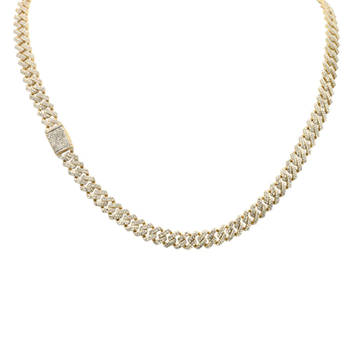 SPECIAL! 7mm 6.01ct G SI 14K Yellow Gold Diamond Square Cuban Necklace 22" Long