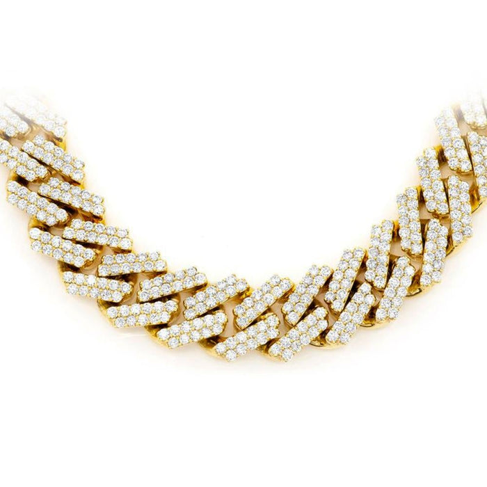 SPECIAL! 9MM 8.38ct G SI 14K Yellow Gold Diamond Square Cuban Necklace 22"