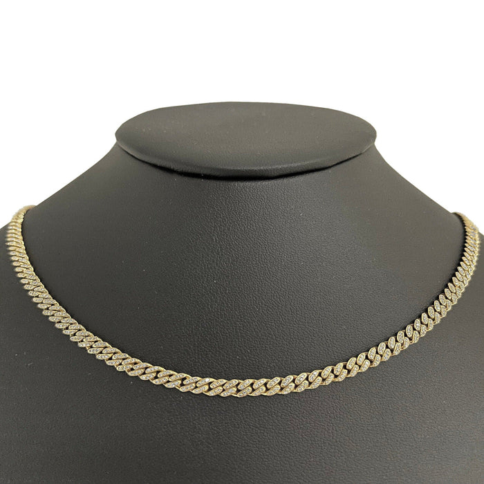 SPECIAL! 4mm 1.60ct G SI 14k Yellow Gold Diamond Round Cuban Necklace 16"