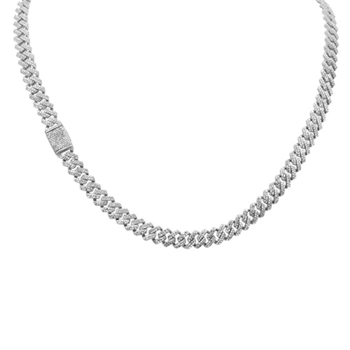 SPECIAL! 9MM 8.98ct G SI 14K White Gold Diamond Square Cuban Necklace 22"