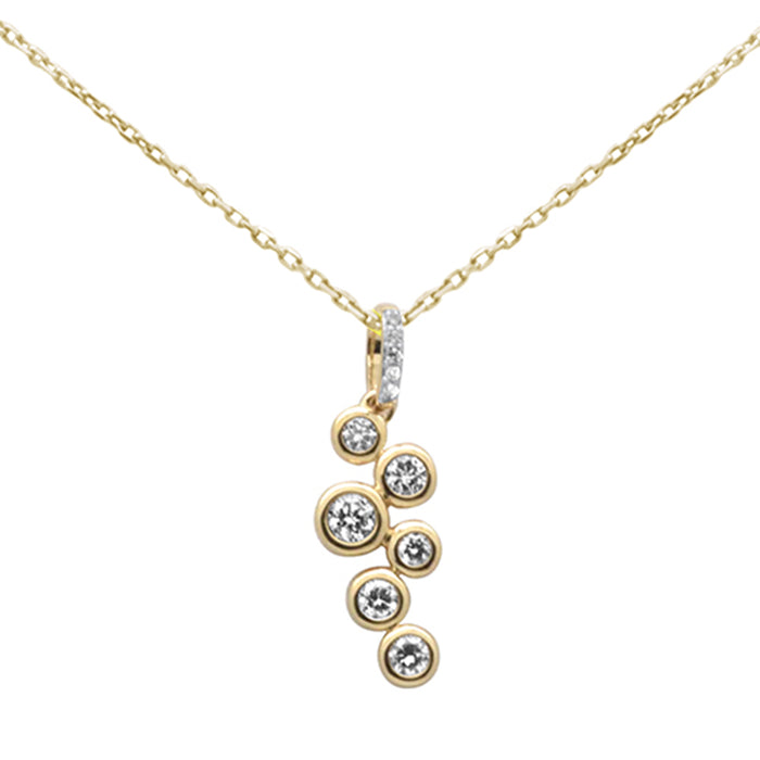 SPECIAL! .33ct G SI 14K Yellow Gold Bezel Set Diamond Pendant Necklace 18" Long Chain