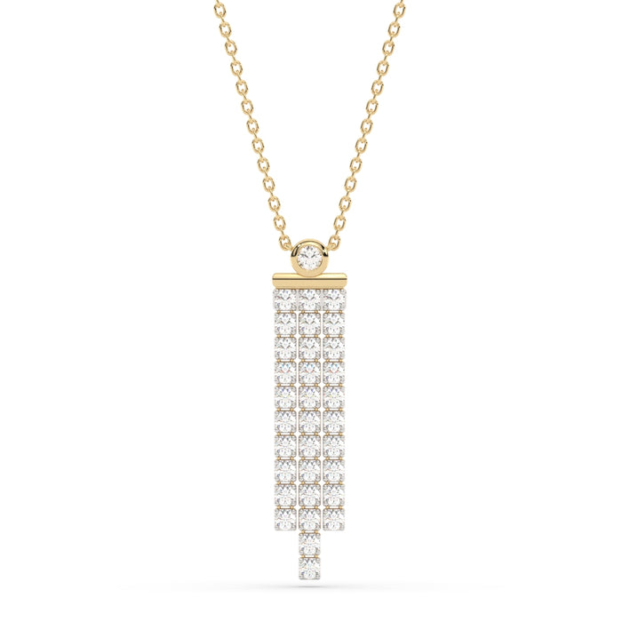 SPECIAL!1.26ct G SI 14K Yellow Gold Diamond Drop Pendant Necklace 14+2" Ext. Chain