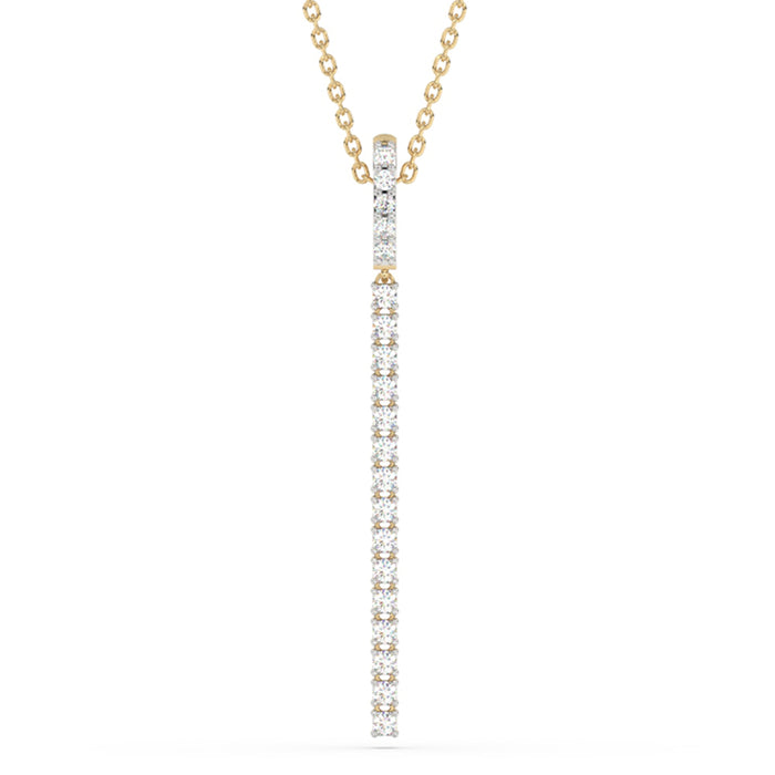 SPECIAL!.50ct G SI 14K Yellow Gold Diamond Drop Pendant Necklace 18" Long Chain