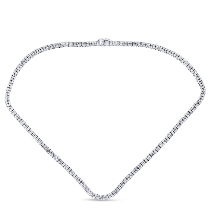 SPECIAL! 4.52ct G SI 14K White Gold Diamond Double Layered Pendant Necklace 16" Long