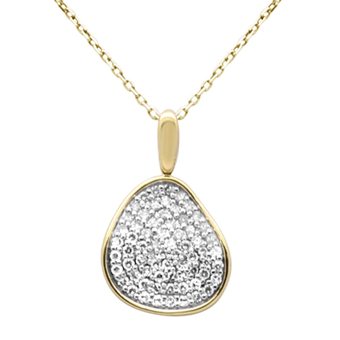 SPECIAL!.49ct G SI 14K Yellow Gold Diamond Dome Pendant Necklace 18" Long Chain