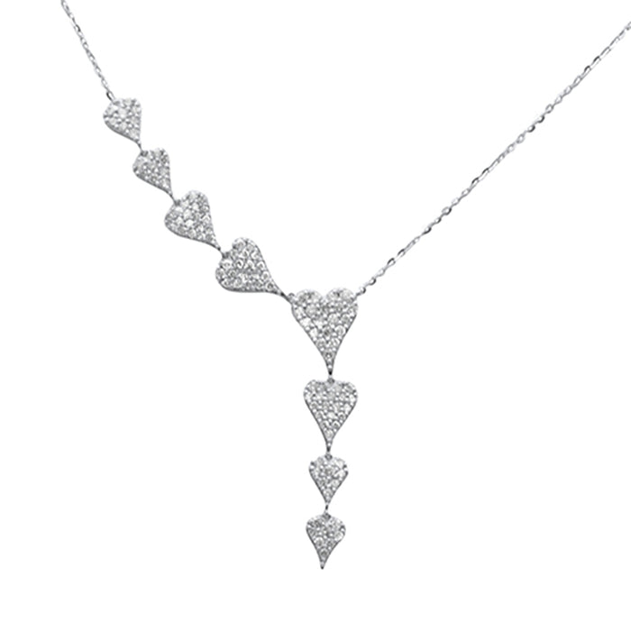 SPECIAL! .81ct G SI 14K White Gold Diamond Heart Shape Drop Pendant Necklace 16+2" Ext Long
