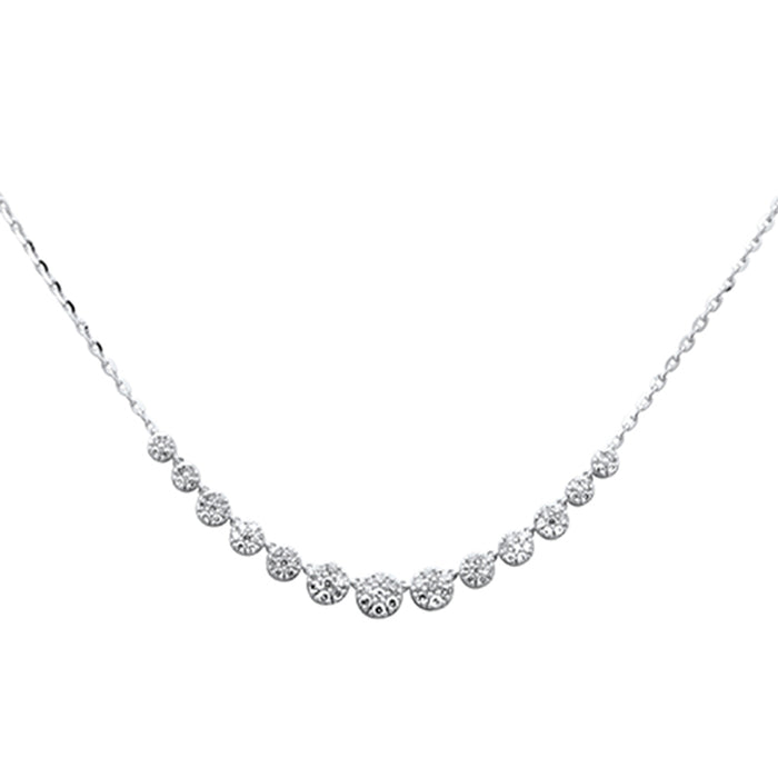 SPECIAL! .54ct G SI 14K White Gold Diamond Elegant Ladies Pendant Necklace 16+2" Ext Long