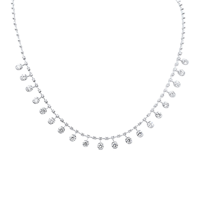 SPECIAL! 5.78ct G SI 14K White Gold Diamond Elegant Drop Pendant Necklace 16" Long