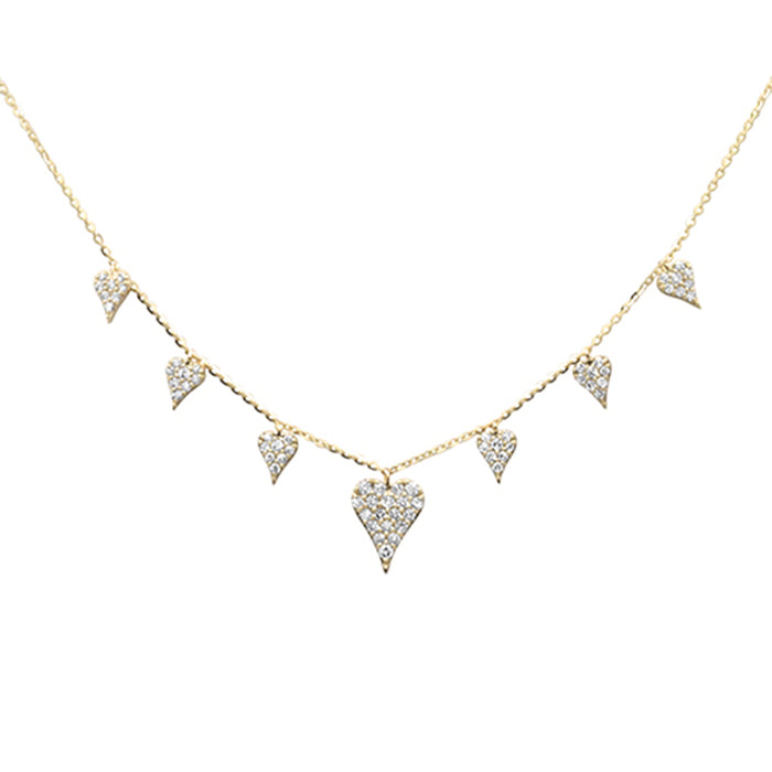 SPECIAL!.49ct G SI 14K Yellow Gold Heart Shape Diamond Pendant Necklace 18" Long