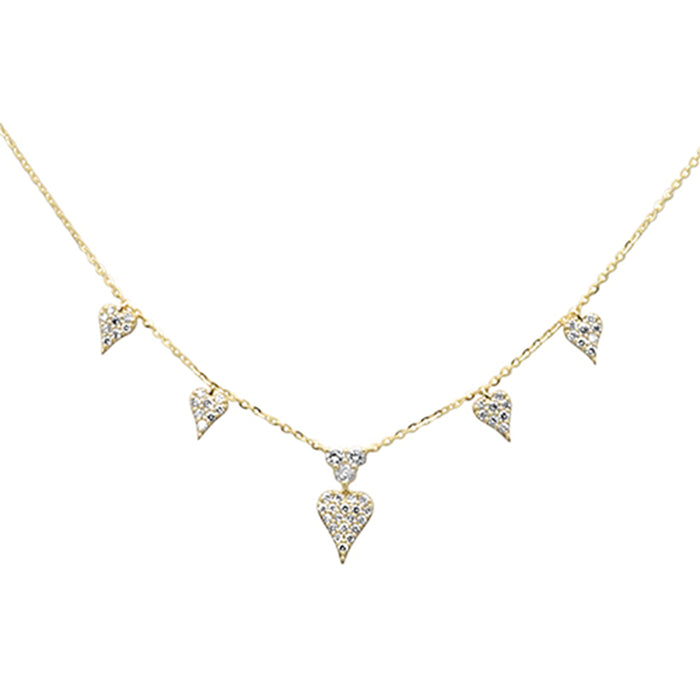 SPECIAL!.38ct G SI 14K Yellow Gold Heart Shape Diamond Pendant Necklace 18" Long