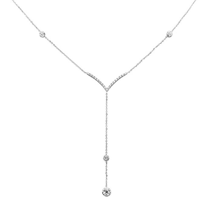 DIAMOND CLOSEOUT! .34ct G SI 14K White Gold Diamond Drop Pendant Necklace 18" Long