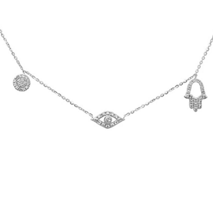 DIAMOND CLOSEOUT! .21ct G SI 14K White Gold Diamond Pendant Necklace 16+2" Ext