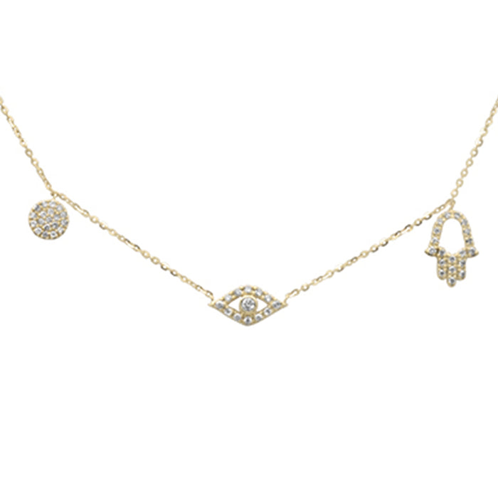 DIAMOND CLOSEOUT! .21ct G SI 14K Yellow Gold Diamond Pendant Necklace 16+2" Ext