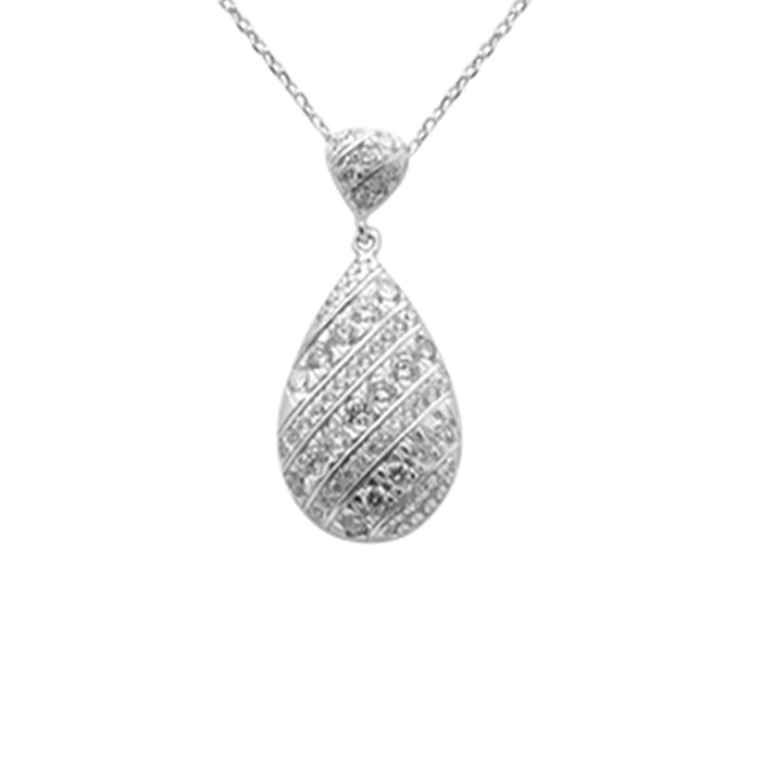 DIAMOND CLOSEOUT! .26ct G SI 14K White Gold Diamond Pear Shape Pendant Necklace 18" long Chain