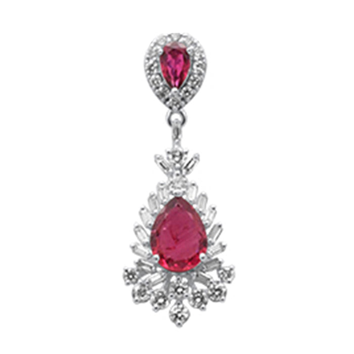 SPECIAL! 3.05ct G SI 14K White Gold Diamond & Pink Tourmaline Pendant Necklace