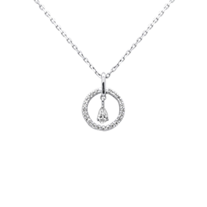 SPECIAL! .20ct G SI 14K White Gold Diamond Dancing Pendant Necklace 18" Chain