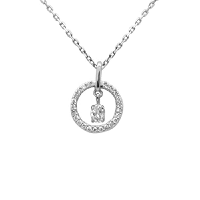 SPECIAL! .20ct G SI 14K White Gold Diamond Dancing Pendant Necklace 18" Chain
