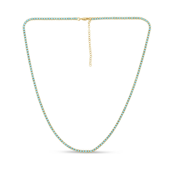 SPECIAL! 7.29ct G SI 14K Yellow Gold Turquoise Gemstones Pendant Necklace 16+2" Ext Long Chain