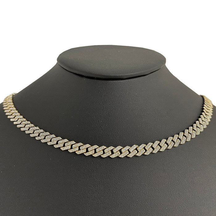SPECIAL!7MM 4.82ct G SI 14K Yellow Gold Diamond Square Cuban Necklace 20"